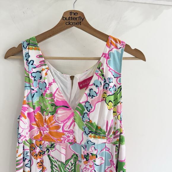 Lilly Pulitzer X Target Floral Sleeveless Blouse Back Zipper Large VV12 - Picture 2 of 5